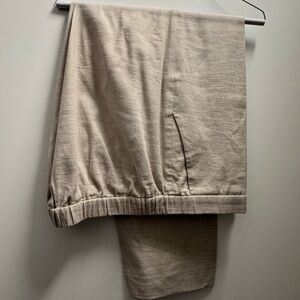 Theory Treeca Pull On Linen Blend Eco Sharkskin Off White Ankle Pants Size 16